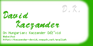 david kaczander business card